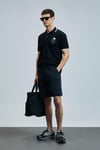 Lufian % 100 Pamuk Regular Fit Düğmeli Erkek Polo Yaka T Shirt 111040223 SİYAH