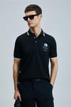 Lufian % 100 Pamuk Regular Fit Düğmeli Erkek Polo Yaka T Shirt 111040223 SİYAH