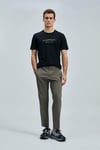 Lufian Fusion Logo Baskılı Streç Pamuklu Comfort Fit Bisiklet Yaka Erkek T Shirt 111020250 SİYAH