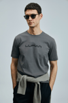 Lufian Fusion Logo Baskılı Streç Pamuklu Comfort Fit Bisiklet Yaka Erkek T Shirt 111020250 KAHVE