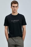 Lufian Fusion Logo Baskılı Streç Pamuklu Comfort Fit Bisiklet Yaka Erkek T Shirt 111020250 SİYAH