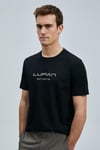 Lufian Fusion Logo Baskılı Streç Pamuklu Comfort Fit Bisiklet Yaka Erkek T Shirt 111020250 SİYAH