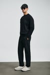 Lufian Grant Logolu Pamuklu Regular Fit Bisiklet Yaka Erkek Sweat 112030179 SİYAH