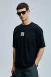 Lufian Helix Pamuklu Logolu Comfort Fit Bisiklet Yaka Erkek T Shirt 111020245 SİYAH