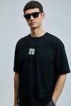 Lufian Helix Pamuklu Logolu Comfort Fit Bisiklet Yaka Erkek T Shirt 111020245 SİYAH