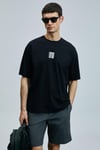 Lufian Helix Pamuklu Logolu Comfort Fit Bisiklet Yaka Erkek T Shirt 111020245 SİYAH