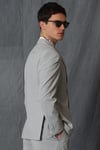 Lufian Jack Slim Fit Dokuma Spor Blazer Erkek Ceket 111140154 AÇIK GRİ