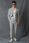 Lufian Jack Slim Fit Dokuma Spor Blazer Erkek Ceket 111140154 AÇIK GRİ