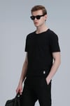 Lufian Junya Bisiklet Yaka % 100 Pamuk Regular Fit Erkek T Shirt 111020203 SİYAH