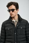 Lufian Kapitoneli Regular Fit Dik Yaka Erkek Mont 112120242 SİYAH