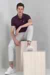Lufian Laon % 100 Pamuklu  T Shirt Erkek Polo 111040055 BORDO