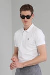 Lufian Laon % 100 Pamuklu  T Shirt Erkek Polo 111040055 BEYAZ