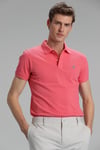 Lufian Laon % 100 Pamuklu  T Shirt Erkek Polo 111040055 KOYU PEMBE