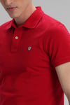Lufian Laon % 100 Pamuklu  T Shirt Erkek Polo 111040055 KIRMIZI