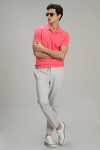Lufian Laon Spor % 100 Pamuklu Örme Düğmeli Erkek Polo T Shirt 111040091 Şeker Pembe