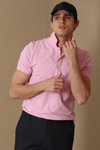Lufian Laon Spor % 100 Pamuklu Örme Düğmeli Erkek Polo T Shirt 111040091 PEMBE