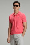 Lufian Laon Spor % 100 Pamuklu Örme Düğmeli Erkek Polo T Shirt 111040091 Şeker Pembe
