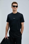 Lufian Logolu Pamuk Karışımlı Regular Fit Bisiklet Yaka Erkek T Shirt 111020235 SİYAH