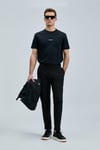 Lufian Logolu Pamuk Karışımlı Regular Fit Bisiklet Yaka Erkek T Shirt 111020235 SİYAH