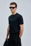 Lufian Logolu Pamuk Karışımlı Regular Fit Bisiklet Yaka Erkek T Shirt 111020235 SİYAH