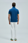 Lufian Logolu Pamuklu Comfort Fit Düğmeli Polo Yaka 2'li Erkek T Shirt 111040206S2 Açık Lacivert-Turuncu