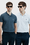Lufian Logolu Pamuklu Comfort Fit Düğmeli Polo Yaka 2'li Erkek T Shirt 111040206S2 BEYAZ-ANTRASİT