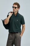 Lufian Logolu Pamuklu Comfort Fit Düğmeli Polo Yaka 2'li Erkek T Shirt 111040206S2 LACİVERT-HAKİ