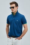 Lufian Logolu Pamuklu Comfort Fit Düğmeli Polo Yaka 2'li Erkek T Shirt 111040206S2 Açık Lacivert-Antrasit