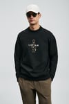 Lufian Logolu Pamuklu Regular Fit Bisiklet Yaka Erkek Sweat 112030175 SİYAH