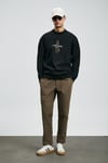 Lufian Logolu Pamuklu Regular Fit Bisiklet Yaka Erkek Sweat 112030175 SİYAH