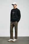 Lufian Logolu Pamuklu Regular Fit Bisiklet Yaka Erkek Sweat 112030175 SİYAH