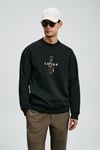Lufian Logolu Pamuklu Regular Fit Bisiklet Yaka Erkek Sweat 112030175 SİYAH