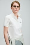 Lufian Logolu Pamuklu Relaxed Fit Düğmeli Kadın Polo Yaka T Shirt 121040002 BEYAZ