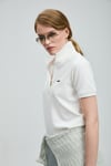 Lufian Logolu Pamuklu Relaxed Fit Düğmeli Kadın Polo Yaka T Shirt 121040002 BEYAZ