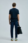 Lufian Logolu Streç Pamuklu Regular Fit Bisiklet Yaka Erkek T Shirt 111020240 LACİVERT