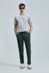 Lufian Logolu Streç Pamuklu Regular Fit Bisiklet Yaka Erkek T Shirt 111020240 TAŞ
