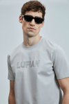 Lufian Logolu Streç Pamuklu Regular Fit Bisiklet Yaka Erkek T Shirt 111020240 TAŞ