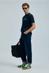 Lufian Logolu Streç Pamuklu Regular Fit Bisiklet Yaka Erkek T Shirt 111020240 LACİVERT