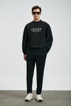 Lufian Pamuk Karışım Regular Fit Logolu Bisiklet Yaka Erkek Sweat 112030178 SİYAH