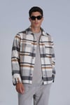 Lufian Pamuk Karışımlı Basic Slim Fit Ekose Fera Erkek Gömlek 112010659 GRİ