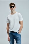Lufian Pamuk Karışımlı Regular Fit Bisiklet Yaka Erkek T Shirt 111020259 KIRIK BEYAZ