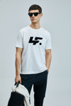 Lufian Pamuk Karışımlı Regular Fit Bisiklet Yaka Logolu Erkek T Shirt 111020243 BEYAZ
