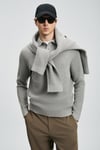 Lufian Pamuk Karışımlı Regular Fit Düğmeli Erkek Polo Yaka Kazak 112090170 VİZON