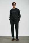Lufian Pamuklu Boyfriend Fit Bisiklet Yaka Erkek Sweat 112030171 SİYAH
