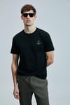 Lufian Pamuklu Regular Fit Bisiklet Yaka Erkek T Shirt 111020263 SİYAH