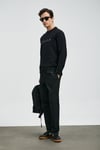 Lufian Pamuklu Regular Fit Bisiklet Yaka Erkek Sweat 112030177 SİYAH