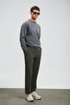 Lufian Pamuklu Regular Fit Bisiklet Yaka Erkek Sweat 112030177 KOYU GRİ