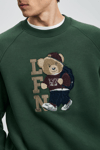 Lufian Pamuklu Regular Fit Logolu Bisiklet Yaka Erkek Sweat 112030172 ÇİMEN YEŞİL