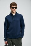 Lufian Pamuklu Regular Fit Yarım Fermuarlı Dik Yaka Erkek Sweat 112030185 LACİVERT
