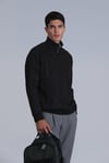 Lufian Pamuklu Regular Fit Yarım Fermuarlı Dik Yaka Logolu Erkek Sweat 112030131 SİYAH